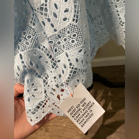 NWT ASOS Lace Light blue halter neck dress Petite 6 Small midi Bridal party - Picture 7 of 11